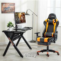 VANCEL Computer Gaming Chair with Footrest Lumbar Massage Support PC Chair