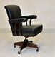 Vintage 1950's Industrial Metal & Black Leather Desk Office Chair By Hillcrest