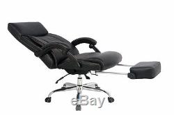 VIVA OFFICE High Back Bonded Leather Recliner Office Chair with Footrest