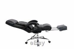 VIVA OFFICE High Back Bonded Leather Recliner Office Chair with Footrest