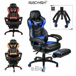 Video Racing Gaming Chair Ergonomic PU Leather Office Swivel Recliner Footrest
