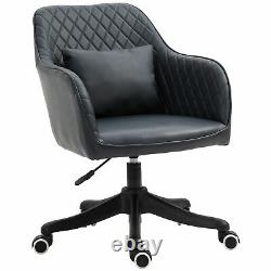 Vinsetto Diamond Pattern Office Chair with Massage Pillow Adjustable Height Grey