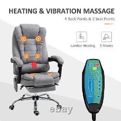 Vinsetto Ergonomic Heated 6 Points Vibration Massage Office Chair Light Grey
