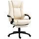 Vinsetto Executive Home Office Chair High Back Recliner, With Foot Rest, Cream
