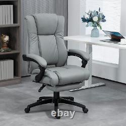 Vinsetto Executive Home Office Chair High Back Recliner, with Foot Rest, Grey