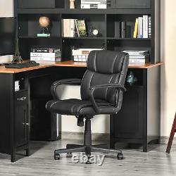 Vinsetto Executive Home Office Chair Swivel PU Leather Ergonomic Chair, Black