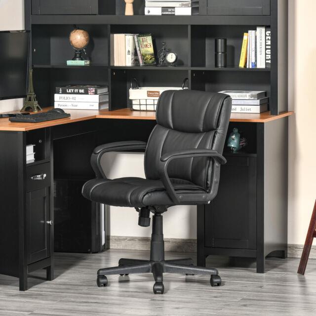 Vinsetto Executive Home Office Chair Swivel Pu Leather Ergonomic Chair, Black