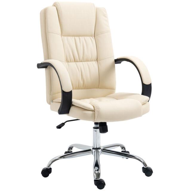 Vinsetto Executive Office Chair High Back Computer Desk Chair With Armrests Beige