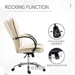 Vinsetto Executive Office Chair High Back Computer Desk Chair with Armrests Beige