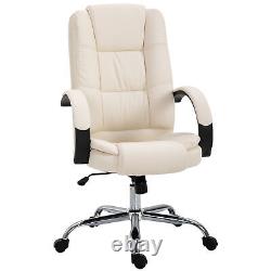 Vinsetto Executive Office Chair Swivel Ergonomic High Back PU Leather, Beige