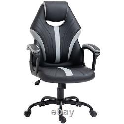 Vinsetto Gaming Chair Swivel Home Office Racing Gamer Desk Chair, Black Grey