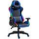 Vinsetto Gaming Office Chair With Light, Lumbar Support, Gamer Recliner, Blue