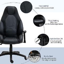 Vinsetto High Back Executive Office Chair Gaming Recliner with Footrest, Black