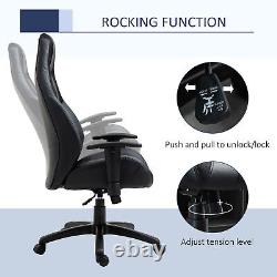 Vinsetto High Back Executive Office Chair Gaming Recliner with Footrest, Black