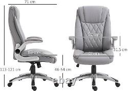 Vinsetto High Back Executive Office Chair Home Swivel PU Leather Chair, Grey