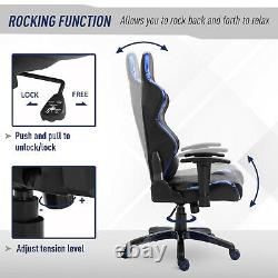 Vinsetto Holographic Stripe Gaming Chair PU Leather High Back 360¡ã Swivel Blue