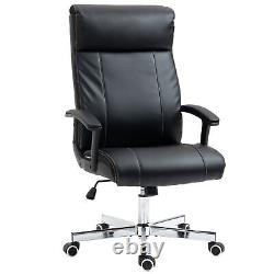 Vinsetto Massage Office Chair PU Leather Computer Chair with Tilt Function Black
