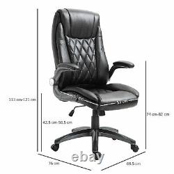 Vinsetto Office Chair Adjustable Height 360°Smooth Rotating PU Leather Black