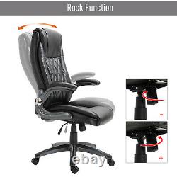 Vinsetto Office Chair Adjustable Height 360°Smooth Rotating PU Leather Black