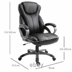 Vinsetto Office Chair Height Adjustable Rolling Swivel Chair With Tilt Function PU