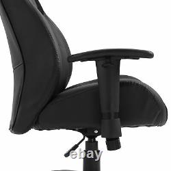 Vinsetto Office Chair Swivel Racer Chair Adjustable Height and Armrest PU Black