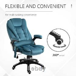Vinsetto Office Chair with Heating Massage Points Relaxing Reclining Blue