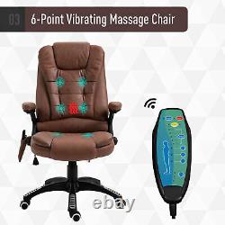 Vinsetto Office Chair with Heating Massage Points Relaxing Reclining Brown