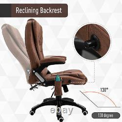 Vinsetto Office Chair with Heating Massage Points Relaxing Reclining Brown