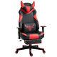 Vinsetto Pu Leather Gaming Chair Office Recliner With 2 Pillows, Footrest, Red