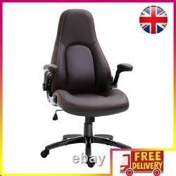 Vinsetto PU Leather Home Office Chair Ergonomic withContrast Stitching Brown