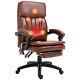 Vinsetto Pu Leather Massage Office Chair With Adjustable Height Footrest Brown