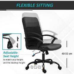 Vinsetto PU Leather & Mesh Panel Office Chair Swivel Seat with Padding Ergonomic