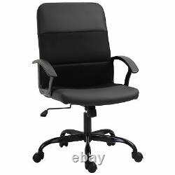 Vinsetto PU Leather & Mesh Panel Office Chair Swivel Seat with Padding Ergonomic