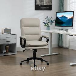 Vinsetto PU Leather Office Chair for Home with Arm, Adjustable Height, Grey