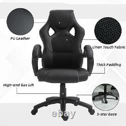 Vinsetto Racing Gaming Chair Swivel Home Office Gamer Chair with Wheels Black