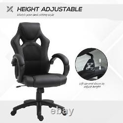 Vinsetto Racing Gaming Chair Swivel Home Office Gamer Chair with Wheels Black