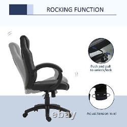 Vinsetto Racing Gaming Chair Swivel Home Office Gamer Chair with Wheels Gray