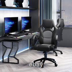 Vinsetto Racing Gaming Chair Swivel Home Office Gamer Chair with Wheels Gray