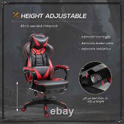 Vinsetto Racing Gaming Chair with Footrest, PU Leather Office Chair, Computer