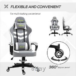 Vinsetto Racing Gaming Chair with Lumbar Support, Gamer Office Chair, Grey White