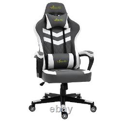 Vinsetto Racing Gaming Chair with Lumbar Support, Gamer Office Chair, Grey White
