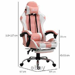 Vinsetto Racing Gaming Chair with Lumbar Support, Office Gamer Chair, Pink