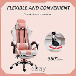 Vinsetto Racing Gaming Chair with Lumbar Support, Office Gamer Chair, Pink