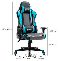 Vinsetto Racing Gaming Office Chair Swivel Recliner with Lumbar Support, Sky Blue