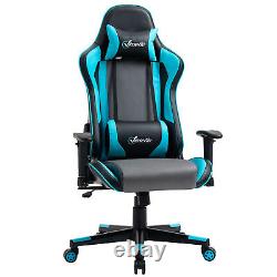 Vinsetto Racing Gaming Office Chair Swivel Recliner with Lumbar Support, Sky Blue