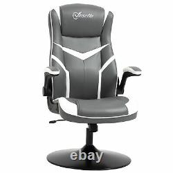 Vinsetto Racing Office Chair PVC Leather Computer Gaming Height Adjustable Grey