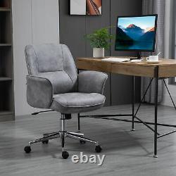 Vinsetto Swivel Computer Office Chair Mid Back Desk Chair for Home, Light Grey