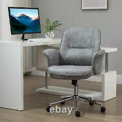 Vinsetto Swivel Computer Office Chair Mid Back Desk Chair for Home, Light Grey
