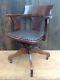 Vintage 1950s Hillcrest Captains / Office Swivel Chair With Leather Seat