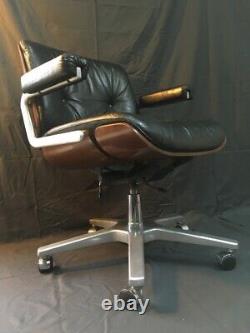 Vintage 1950s Retro Mid Century Stoll Giroflex Leather Office Swivel Chair By Ka